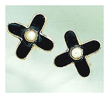 14k Pearl Pinwheel Earrings